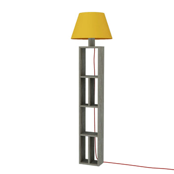 Giorno Floor Lamp, Dark Coffee - Yellow