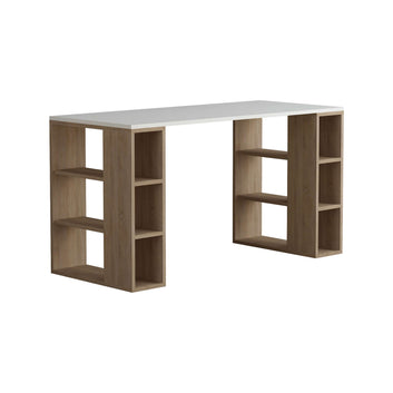 Colmar Desk, Wood, White and Oak