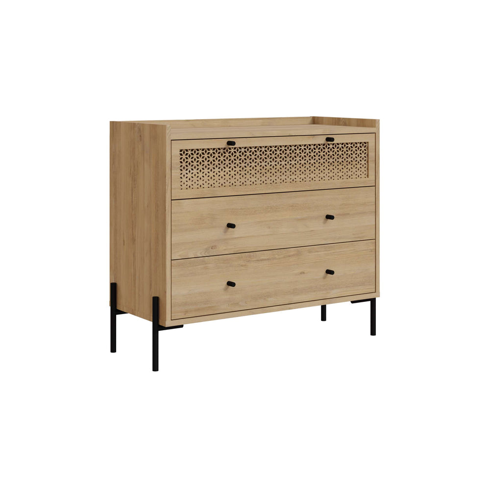 Naive Oak Finish 3-Drawer Chest - Karrari
