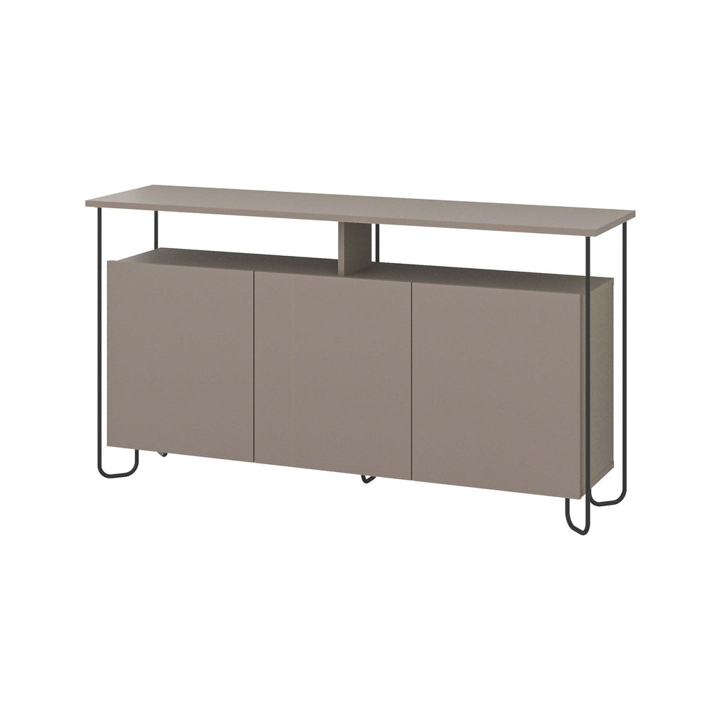 CORNEA Sideboard – 3-Door Wood & Metal, Light Mocha - Karrari