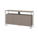 CORNEA Sideboard – 3-Door Wood & Metal, Light Mocha - Karrari