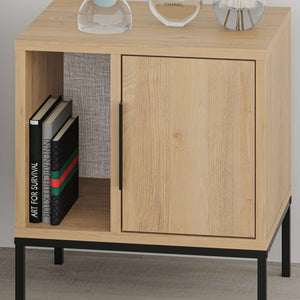 GLYNN Nightstand – Oak Wood - Karrari