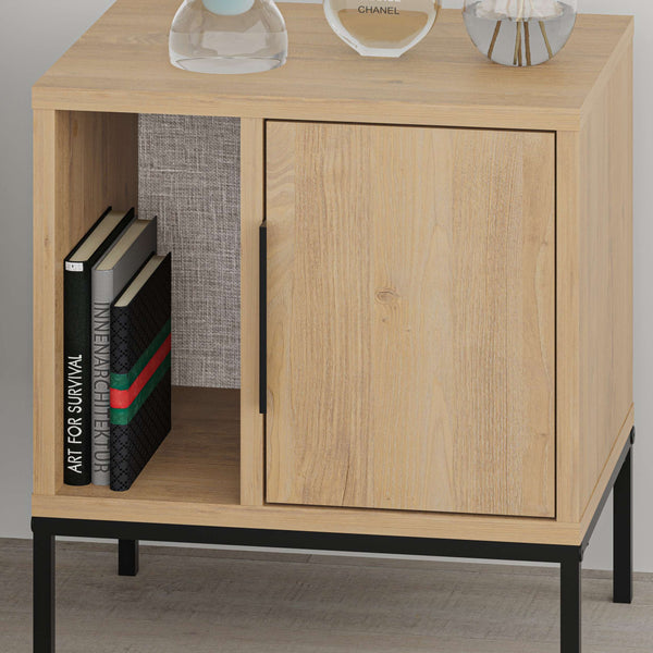 GLYNN Nightstand – Oak Wood - Karrari