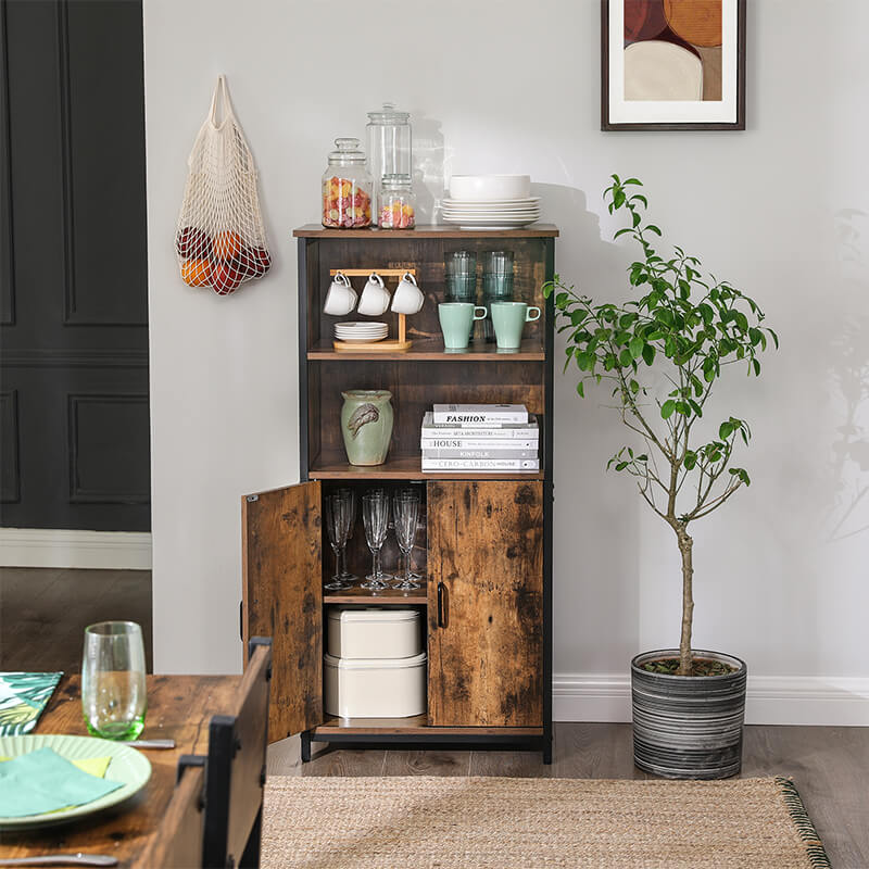 Bookcase Cabinet with Shelves & Cupboard - Karrari
