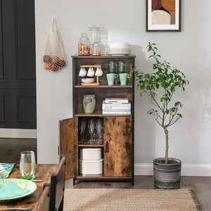 Bookcase Cabinet with Shelves & Cupboard - Karrari