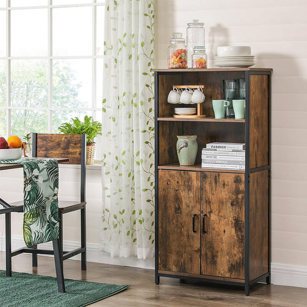 Bookcase Cabinet with Shelves & Cupboard - Karrari