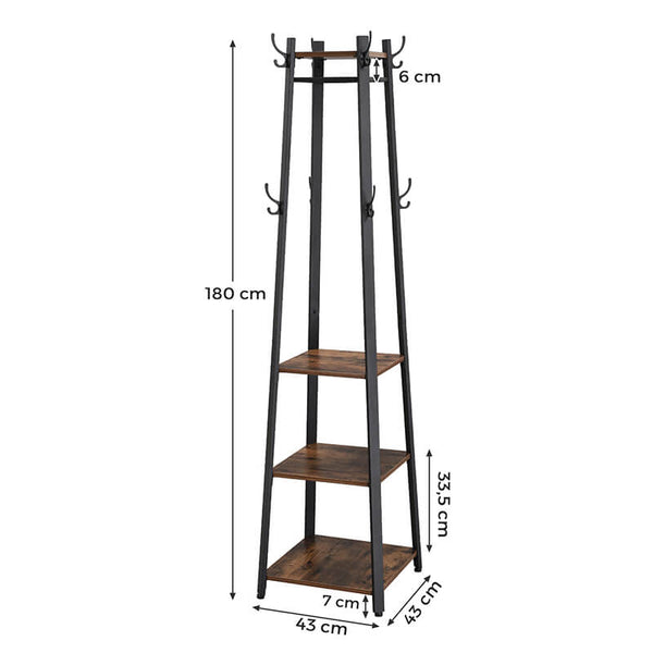 Coat Stand with Shelves & Hooks - Karrari
