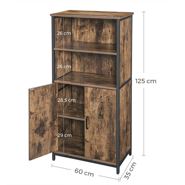 Bookcase Cabinet with Shelves & Cupboard - Karrari