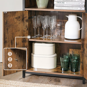 Bookcase Cabinet with Shelves & Cupboard - Karrari