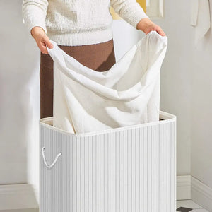 Bamboo Laundry Hamper - Removable Bag & Lid - Karrari