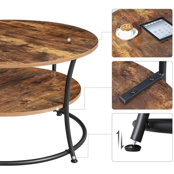 Round Industrial Coffee Table - Karrari