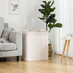 Bamboo Laundry Hamper - Removable Bag & Lid - Karrari