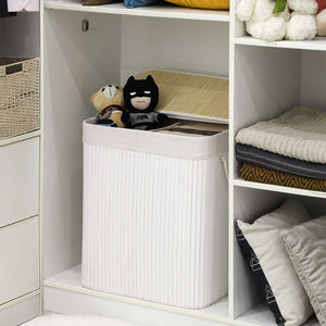 Bamboo Laundry Hamper - Removable Bag & Lid - Karrari