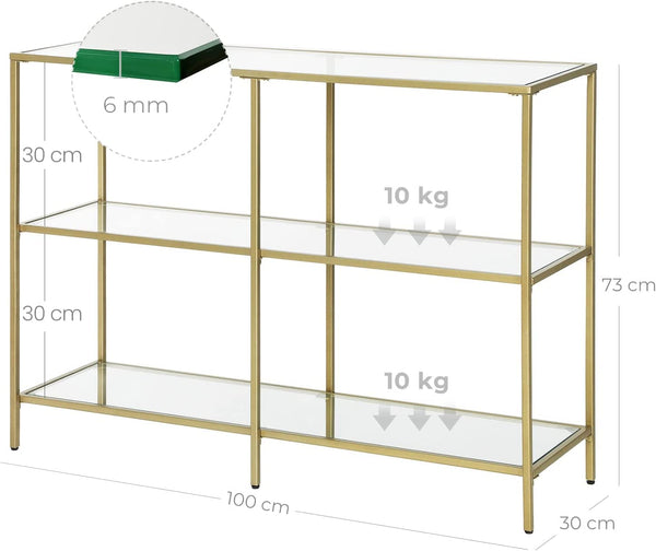 Gold Glass Console Table - Karrari