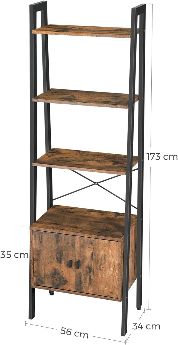 4-Tier Ladder Shelf with Cabinet - Karrari
