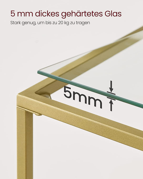 Gold Glass Console Table - Karrari