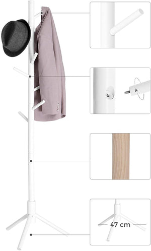 Wooden Coat Rack with 8 Hooks - Karrari
