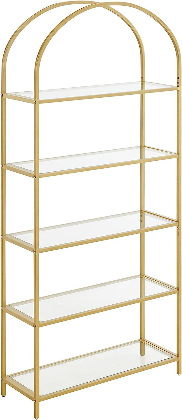 5-Tier Gold Arched Glass Shelf - Karrari