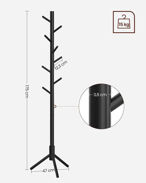 Wooden Coat Stand with 8 Hooks - Karrari