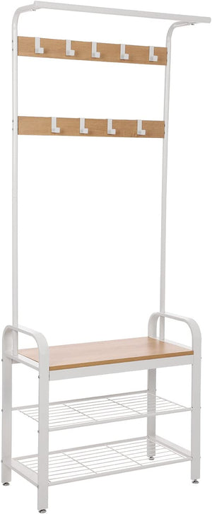 4-in-1 Coat Rack, Shoe Bench & Hooks - Karrari