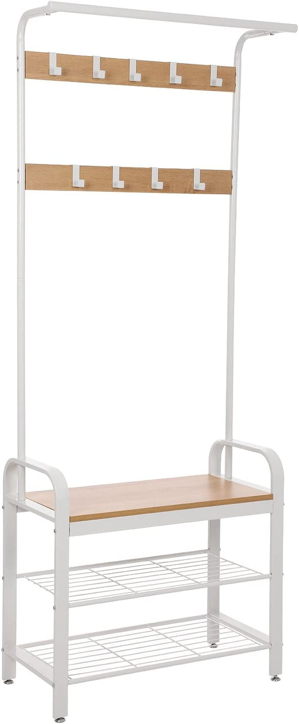 4-in-1 Coat Rack, Shoe Bench & Hooks - Karrari