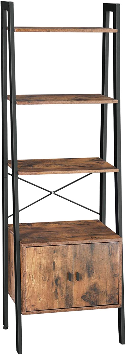 4-Tier Ladder Shelf with Cabinet - Karrari