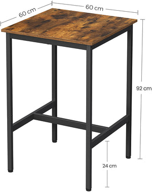Square Bar Table with Steel Frame - Karrari