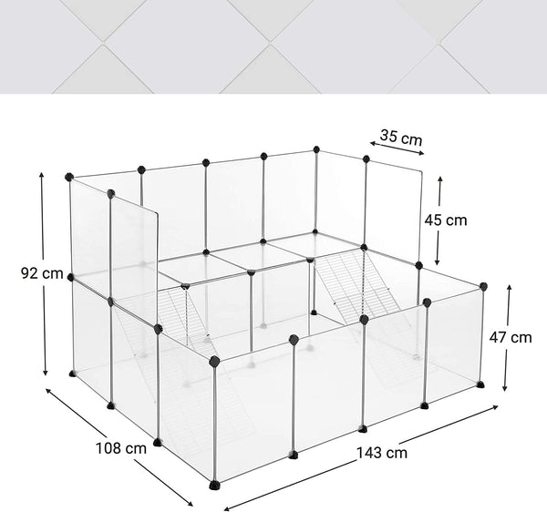DIY Guinea Pig Playpen Hutch Cage (White) - Karrari