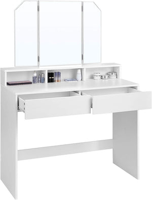 Vanity Table with Folding Mirror & Storage - Karrari