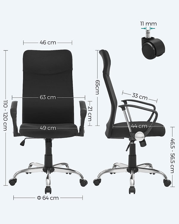 Office Chair – Padded Seat, Swivel & Reclining - Karrari