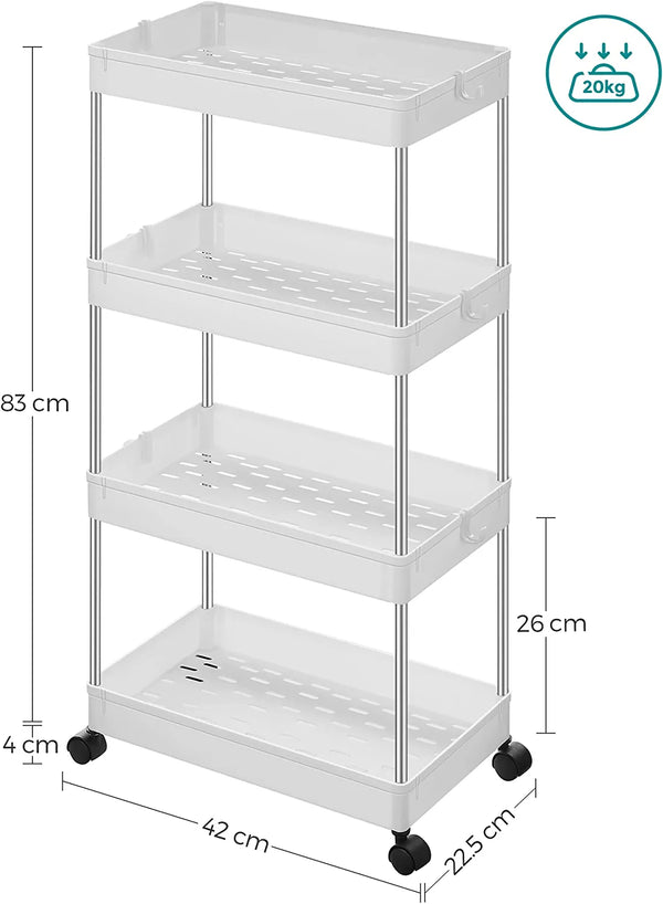 4-Tier Plastic Storage Trolley - Karrari
