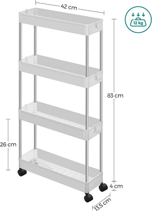 4-Tier Cloud White Storage Trolley - Karrari