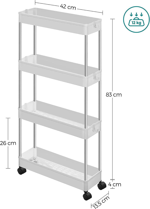 4-Tier Cloud White Storage Trolley - Karrari