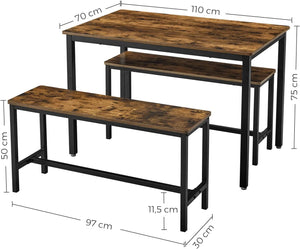 Kitchen Table with 2 Benches - Karrari