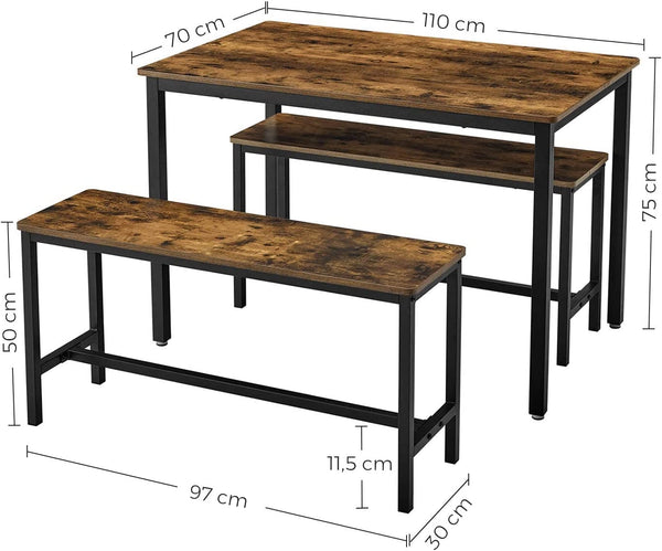 Kitchen Table with 2 Benches - Karrari
