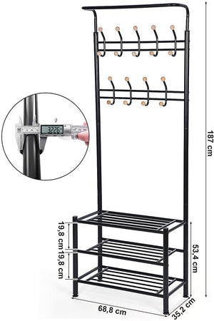 Hall Tree Coat Rack & Shoe Storage - Karrari