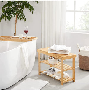 3-Tier Shoe Organizer Bench – Bamboo - Karrari
