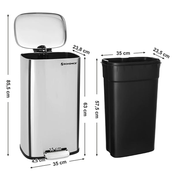 30L Stainless Steel Pedal Trash Can - Karrari