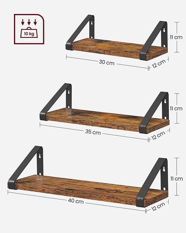 Set of 3 Floating Wall Shelves - Karrari