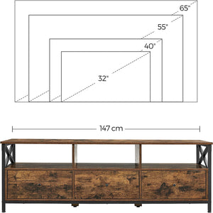 Industrial TV Stand with Drawers & Shelves - Karrari