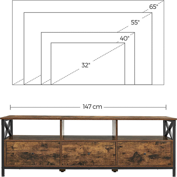Industrial TV Stand with Drawers & Shelves - Karrari