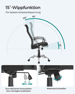Office Chair – Padded Seat, Swivel & Reclining - Karrari