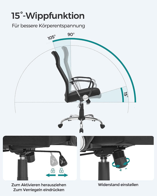 Office Chair – Padded Seat, Swivel & Reclining - Karrari