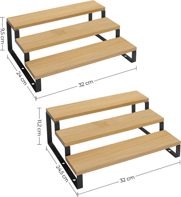 3-Tier Bamboo Spice Rack Set of 2 - Karrari