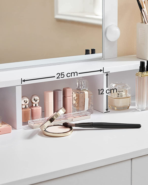 Vanity with Mirror, Lights, Drawers & Shelves - Karrari
