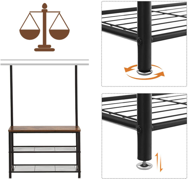 Coat Rack with Bench & Shoe Shelves - Karrari