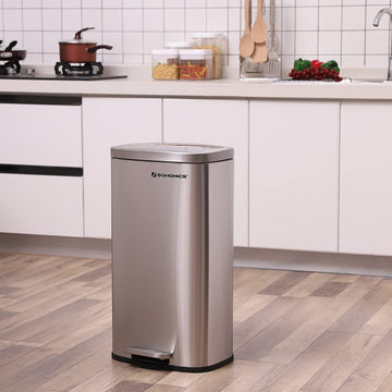 Stainless Steel, Pedal Trash Can 30L
