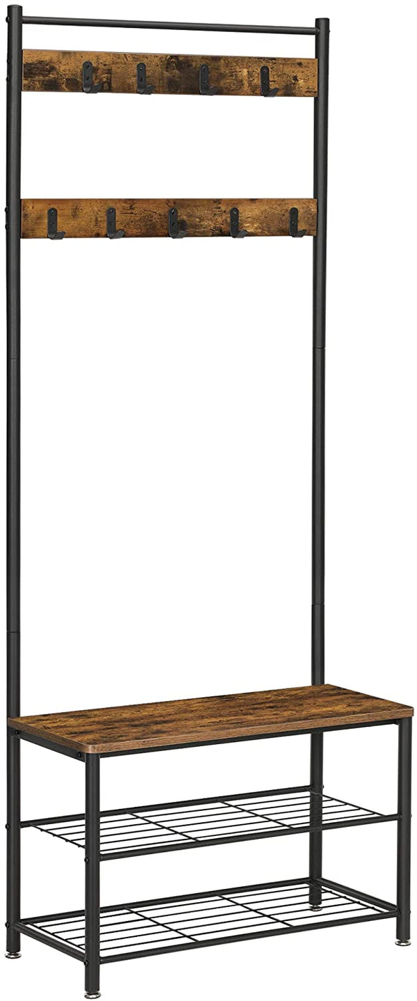Coat Rack with Bench & Shoe Shelves - Karrari