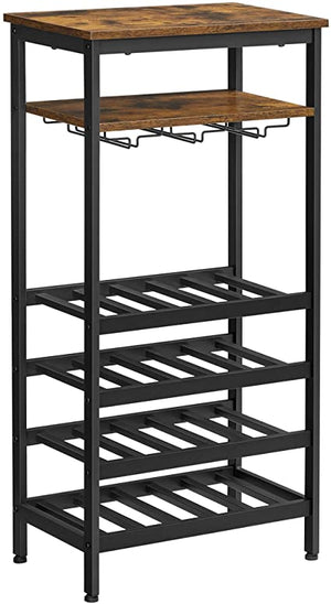 20-Bottle Wine Rack with Glass Holder - Karrari
