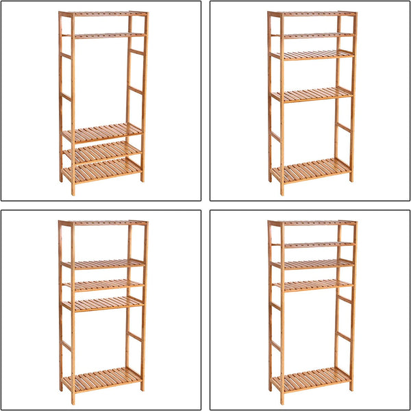 5-Tier Adjustable Bamboo Storage Shelf - Karrari
